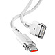 Baseus Câble USB-C vers MagSafe 2 Macbook Puissance 60W 2m Blanc Câble USB-C vers MagSafe Nylon Tressé