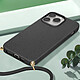 Avis Avizar Coque cordon pour iPhone 15 Pro Max Silicone Recyclable  Noir
