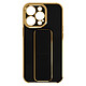 Avizar Coque pour iPhone 13 Pro Silicone flashy Béquille pliable Système magnétique  noir Une coque en silicone flexible, conçue pour protéger votre Apple iPhone 13 Pro au quotidien
