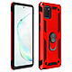 Avizar Coque Samsung Galaxy Note 10 Lite Antichoc Bi-matière Bague Support Vidéo rouge - Coque de protection spécialement conçue pour le Samsung Galaxy Note 10 Lite