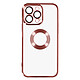 Avizar Coque iPhone 14 Pro Max Silicone Souple Bloc Caméra Couvert  Transparent Contour rose Chromé - Coque de protection effet chromé rose, spécialement conçue pour le iPhone 14 Pro Max