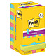 POST-IT Bloc-note adhésif Super Sticky Z-Notes, 76 x 76 mm Turquoise, vert, rose Notes repositionnable