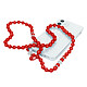 Avizar Bijou de Téléphone Bracelet à Perles Rondes Collection Glam rouge Translucide Bijou de téléphone à perles, Collection Glam, pour transporter facilement et avec style votre smartphone