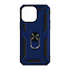 Avizar Coque pour iPhone 15 Pro Max Antichoc Hybride Bague Support Magnétique  Bleu nuit - Coque bi-matière bleu nuit de la série ArmoRing, spécifiquement conçue pour iPhone 15 Pro Max