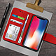 Avizar Housse Apple iPhone X / XS Cuir Porte-carte Fonction Support Premium rouge pas cher