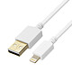Inkax Câble 2m USB Compatible iPhone iPad iPod  Charge rapide et sécurisée - Câble Blanc Charge & Syncro by Inkax.