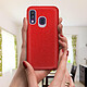 Acheter Avizar Coque pour Samsung Galaxy A40 Paillette Amovible Silicone Semi-rigide rouge