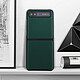 Avizar Coque Samsung Galaxy Z Flip Cuir Véritable Rigide Deux Parties Vert Foncé pas cher