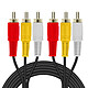 LinQ Câble Vidéo 3 RCA Mâles / Mâles 3m Son de Qualité Résistant  Noir - Câble vidéo 3x RCA mâles/mâles spécialement conçu par LinQ, modèle 3R-3M