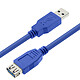LinQ Câble USB 3.0 Mâle vers USB 3.0 Femelle Rallonge 3m  Bleu Câble de rallonge USB 3.0 Mâle vers USB 3.0 Femelle (Embout sorti) - Marque LinQ