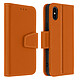 Avizar Housse Apple iPhone X / XS Cuir Porte-carte Fonction Support Premium marron Design premium grâce à un revêtement en cuir de vachette associé à des surpiqûres apparentes