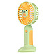 Avizar Mini Ventilateur de Poche Design Tête d'ours avec Support Bureau Vert Citron - Ventilateur de poche bicolore pastel avec un visage d'ours souriant au centre de sa grille