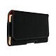 Avizar Étui ceinture Universel Smartphone 5.1'' à 5.5'' Passant Ceinture + Clip Noir Housse étui ceinture en éco-cuir surpiqué.