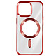 Avizar Coque MagSafe pour iPhone 15 Pro Silicone Protection Caméra  Contour Chromé Rouge - Coque MagSafe conçue spécifiquement pour votre Apple iPhone 15 Pro