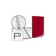 LIDERPAPEL Classeur 4 anneaux ronds 25mm a4+ carton rembordé paper coat coloris rouge Classeur à anneaux
