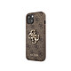 Guess Coque pour Apple iPhone 13 Mini PU 4G Big Marron Coque conçue sur mesure pour Apple iPhone 13 Mini