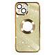 Avizar Coque pour iPhone 13 Paillette Amovible Silicone Gel  Or - Une coque design de la série Protecam Spark, pour iPhone 13