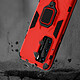 Avizar Coque Huawei P40 Bi-matière Bague Métallique Support Vidéo Rouge pas cher