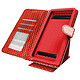 Avizar Etui à Pois pour Smartphone 3,8 à 4,3 Clapet Portefeuille Support et Miroir  rouge Housse portefeuille universel à languette magnétique