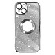 Avizar Coque pour iPhone 14 Paillette Amovible Silicone Gel  Argent - Une coque design de la série Protecam Spark, pour iPhone 14