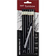 TOMBOW Set de 6 Crayons Graphite Haute Qualité MONO 2H, HB, B, 2B, 4B, 6B + porte-gomme Crayon