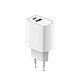 Myway Chargeur Secteur avec Double Connecteur PD 20W USB-C - QC 3.0 18 W USB-A Blanc - Le chargement de deux appareils différents en toute sécurité et rapidement avec une puissance totale de 38W