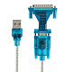 LinQ Adaptateur USB 2.0 vers DB25 et DB9 Bleu Clair Convertisseur signé LinQ, adaptant le type USB à l'interface série RS-232