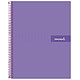 LIDERPAPEL Cahier spirale Crafty couverture contrecollée A5 240p 90g microperforé - Violet x 20 Cahier