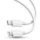 Avizar Cable USB-C vers Lightning Charge rapide Transfert De Données Longueur 1m Blanc Câble USB Blanc