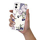 LaCoqueFrançaise Coque iPhone 11 silicone transparente Motif Pivoines Violettes ultra resistant pas cher