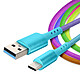 Avizar Câble USB-C Charge et Synchronisation Design Stylé 1m Robuste Multicolore - Câble spécialement conçu pour le chargement et la synchronisation, modèle Rainbow.