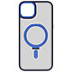 Avizar Coque MagSafe pour iPhone 15 Silicone Gel Anneau Fonction Support  Dos Givré Contour Bleu Marine - Coque MagSafe à contour Bleu Marine, assurant la sécurité de votre AppleiPhone 15 au quotidien