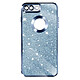 Avizar Coque pour iPhone 7 Plus et 8 Plus Paillette Amovible Silicone Gel  Bleu Présente un design pailleté avec contour chromé qui ajoute une touche de brillance