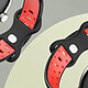 Avizar Bracelet pour Google Pixel Watch Silicone Bicolore Souple Noir/Rouge 241 mm pas cher