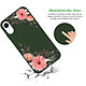 Avis Evetane Coque iPhone Xr Silicone Liquide Douce vert kaki Fleurs roses