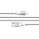 Force Power Câble Renforcé USB A/Lightning 3m - 2.4A Blanc Blanc Vitesse de chargement et de synchronisation rapides