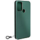 Avizar Etui pour Nokia C22 Porte-carte Dragonne Support Vidéo Effet Carbone Vert Foncé - En simili cuir avec une texture fibre de carbone et une finition surpiquée pour une touche unique