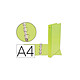 LIDERPAPEL Classeur 4 anneaux ronds 25mm a4 carton rembordé pvc coloris vert pistache x 20 Classeur à anneaux