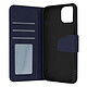Avizar Housse pour iPhone 14 Plus Cuir premium Porte-carte Fonction Support vidéo  bleu Etui en véritable cuir conçu spécialement pour Apple iPhone 14 Plus