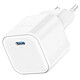 Swissten Chargeur GaN USB C 20W Compact Léger Blanc Chargeur secteur USB-C Swissten avec puissance de sortie 20W pour une recharge optimale de vos appareils