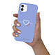 LaCoqueFrançaise Coque iPhone 11 Silicone Liquide Douce lilas Coeur Blanc Amour pas cher