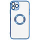 Avizar Coque iPhone 11 Pro Max Silicone Bloc Caméra Couvert Transparent Contour Bleu Chromé Coque Bleu en Silicone, iPhone 11 Pro Max