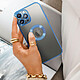 Acheter Avizar Coque iPhone 13 Pro Silicone Bloc Caméra Couvert  Transparent Contour Bleu Chromé