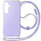 Avizar Coque Cordon Semi-Rigide pour Samsung Galaxy S24 Violet Clair - Intègre une lanière en nylon tressé pour transporter facilement votre smartphone