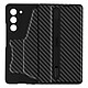 Avizar Coque clapet pour Samsung Galaxy Z Fold 5 Effet carbone Porte-cartes et Stylet Support vidéo  Noir Coque clapet à effet carbone noir ajoutant une touche d'élégance et de protection à votre Samsung Galaxy Z Fold 5