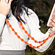 Avis Avizar Bijou Téléphone Universel Grosse Perle Chaînes 120cm avec Double Attache  orange et corail
