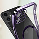Avizar Coque MagSafe pour iPhone 11 Silicone Protection Caméra  Contour Chromé Violet pas cher