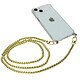 Avizar Bijou de Téléphone chaîne maille palmier 120cm jaune dorée - Chaîne de téléphone avec crochet compatible avec toutes les coques cordons