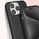 Avizar Coque Cordon pour iPhone 15 Pro Max Semi-Rigide Lanière Tour du Cou 80cm  Noir pas cher