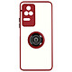 Avizar Coque pour Xiaomi Poco F4 5G Bi-matière Bague Métallique Support Vidéo  rouge - Coque de protection avec un anneau de maintien conçue spécialement pour votre Xiaomi Poco F4 5G
